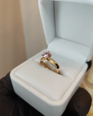 Anillo de compromiso piedra redonda en oro, modelo AN-C34 - foto 2