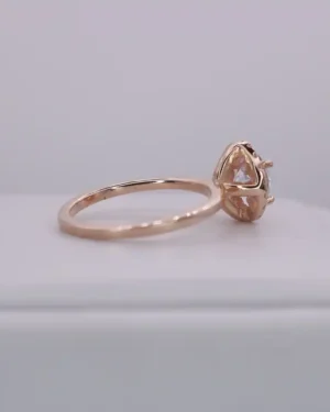 Anillo de compromiso halo piedra redonda en oro, modelo AN-C37 - foto 2