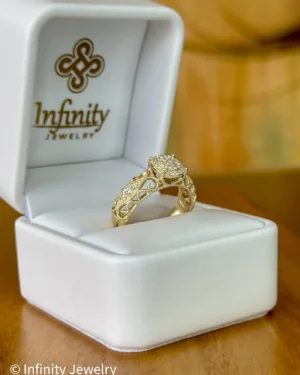 Anillo de compromiso mil granos en oro, modelo AN-C5 - foto 2