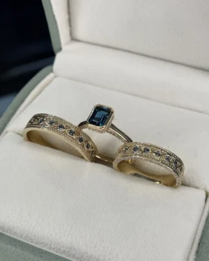 Trío matrimonial halo escondido en oro, modelo TR-M15 - foto 2