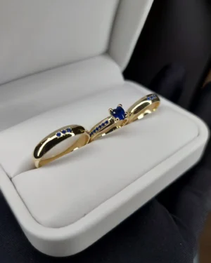 Trío matrimonial media caña en oro, modelo TR-M950 - foto 3