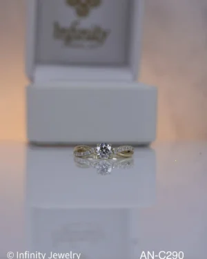 Anillo de compromiso 4 uñas en oro, modelo AN-C290 - foto 3